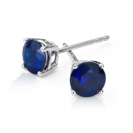 Blue Sapphire Earring set in 14k White Gold (1.5 cts Bs) Blue Sapphire Earring set in 14k White Gold (1.5 cts Bs)