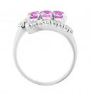 Pink Sapphire and Pavè Diamond ring made in 14k White Gold (0.83ct Ps)