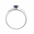 ROUND SHAPE BLUE SAPPHIRE AND DIAMOND RING (0.71ct Bs)