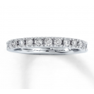 Half Eternity Ring in 14k White Gold in Pave set Diamonds(0.5ct)