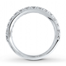 Half Eternity Ring in 14k White Gold in Pave set Diamonds(0.5ct)