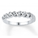 The Curved Diamond Ring in White Gold and Diamonds(1/4th ct)
