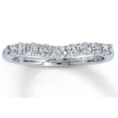 The Curved Diamond Ring in White Gold (0.5 ct.)
