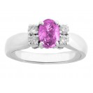 PINK SAPPHIRE OVAL SHAPE  AND DIAMOND RING(1.04 ct PS)