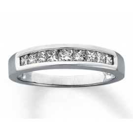 Princess Cut Diamonds in a Channel set in White Gold (1 ct.) Princess Cut Diamonds in a Channel set in White Gold (1 ct.)