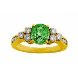 The Blue Emerald And Diamond Ring Made in 18k Yellow Gold (1.87cts Em) The Blue Emerald And Diamond Ring Made in 18k Yellow Gold (1.87cts Em)